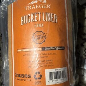 Traeger Aluminum Bucket Liners 2 Pack BAC407 Only 2 Liners New Opened Pack